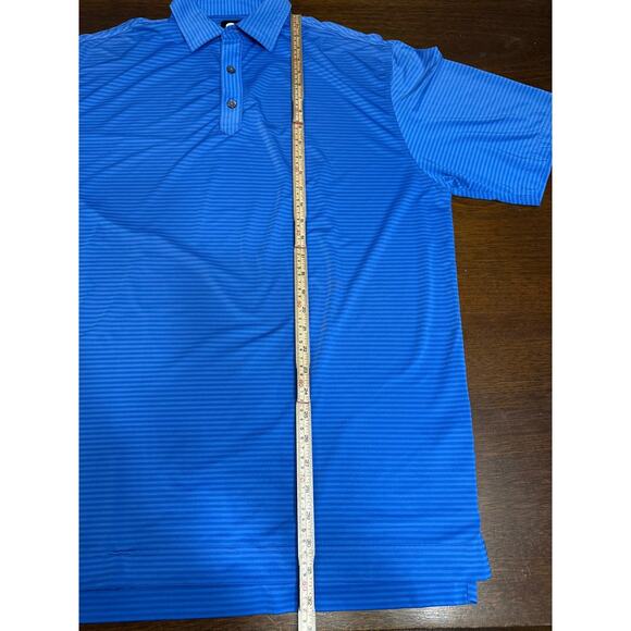 FootJoy Golf Performance Striped Polo Men Large Blue Active Stretch FJ Athletic - Picture 6 of 10